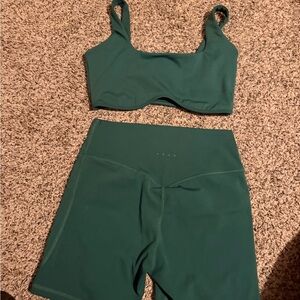 ACTA Green Sports Bra and Shorts Set